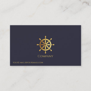 Gold Ship Wheel Business Card