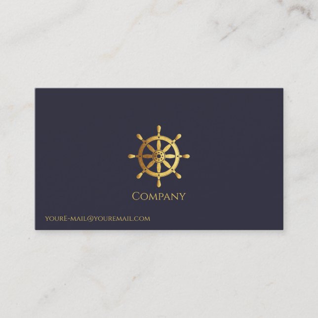 Gold Ship Wheel Business Card (Front)