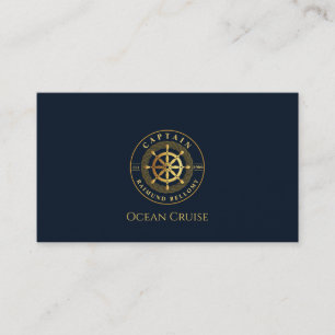 Gold Ship Wheel Helm Business Card