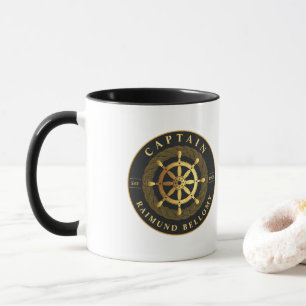Gold Ship Wheel Mug