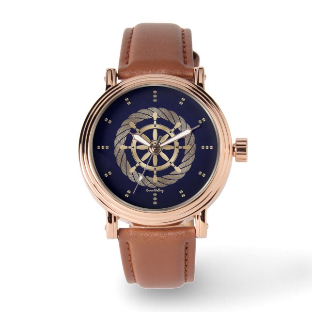 Gold Ship Wheel Watch (Front)