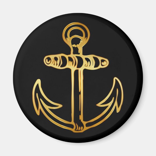 GOLD SHIPS ANCHOR MAGNET (Front)