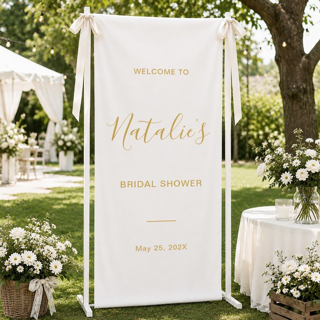 Gold Signature Script Bridal Shower Welcome Sign (Creator Uploaded)