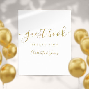 Gold Signature Script Guest Book Sign