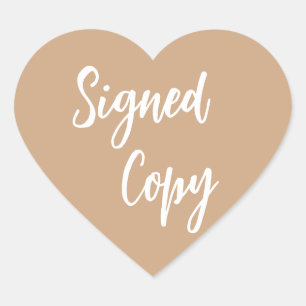 Gold Signed copy Heart Sticker