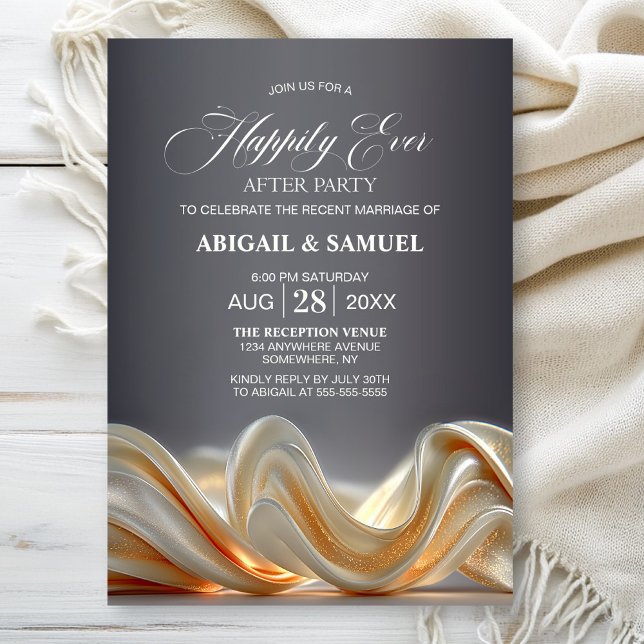 Gold Silk Wedding After Party Invitation (Creator Uploaded)