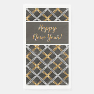 Gold, Silver, and Black Laced Pattern Napkin