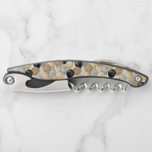 Gold Silver Black Balloons New Year Celebration Corkscrew
