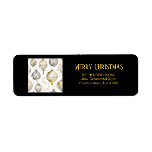 Gold Silver Black Ornaments Christmas