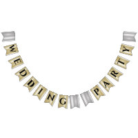 Gold Silver Black Typography Wedding Party