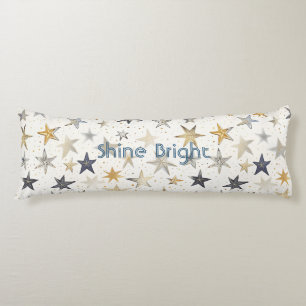 Gold Silver Blue Stars Body Cushion