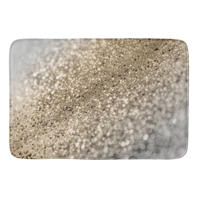 Gold Silver Bokeh Glitter #1 (Faux Glitter) #decor Bath Mat (Front)