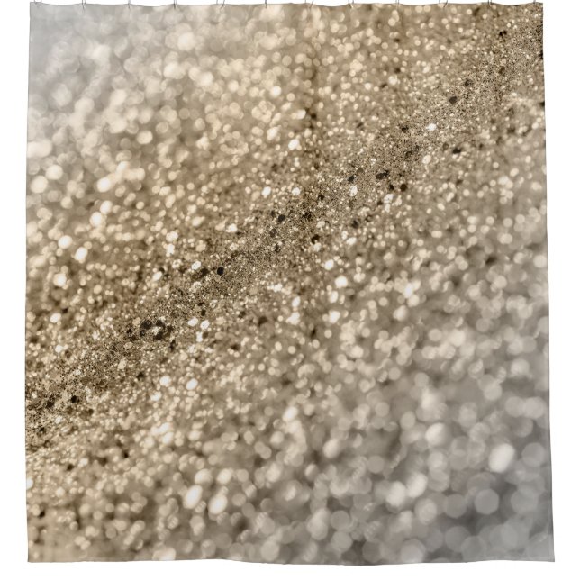 Gold Silver Bokeh Glitter #1 (Faux Glitter) #decor Shower Curtain (Front)