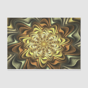 Gold, Silver, Bronze Fractal Flower Tissue Paper
