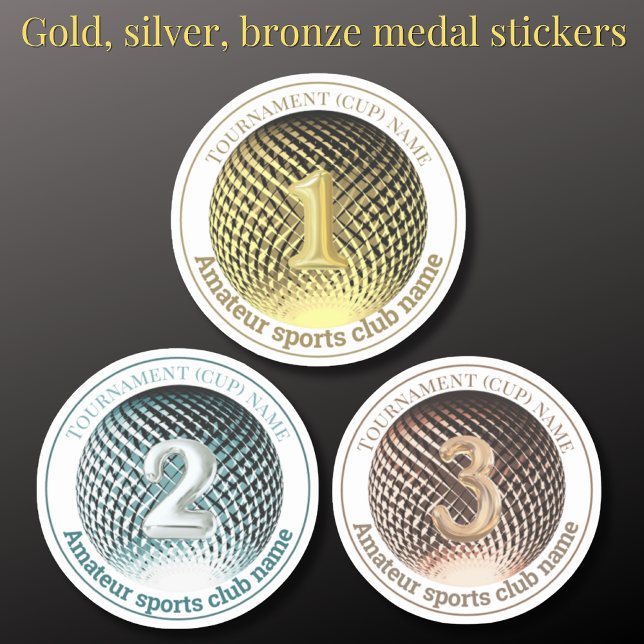 Gold silver bronze medal winner round Sticker (Creator Uploaded)