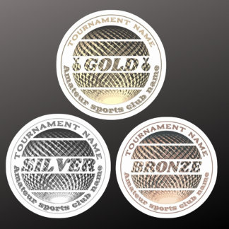 Gold silver bronze stickers medals for winners