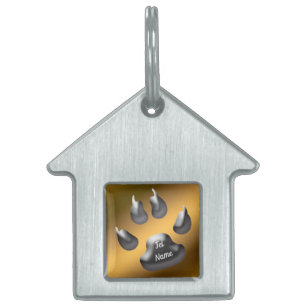Gold Silver Cat Pet ID Tag