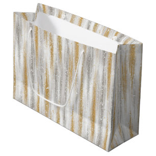 Gold Silver Christmas Celebration Large Gift Bag