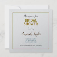 Gold & Silver Colour Minimalist Bridal Shower