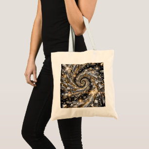 Gold & Silver Disco Spiral Vortex Tote Bag