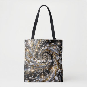 Gold & Silver Disco Spiral Vortex Tote Bag