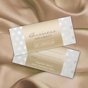 Gold & Silver Dots Salon Business Gift Certificate