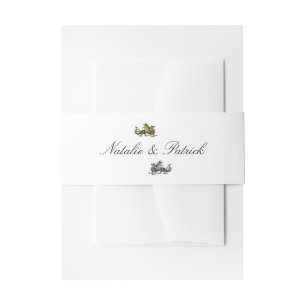 Gold Silver Dragon Wedding Belly Bands Invitation Belly Band