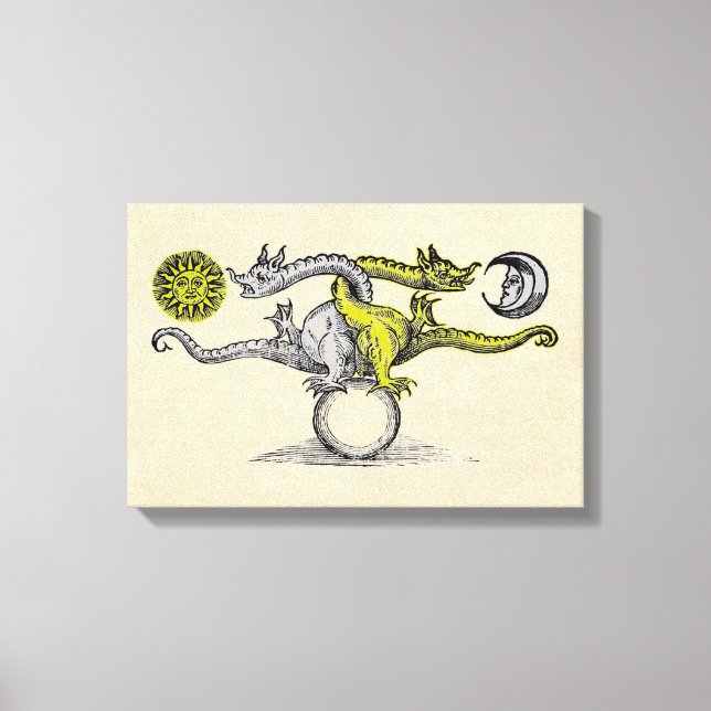 Gold & Silver Dragons Canvas Print (Front)