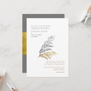 Gold & Silver Elegant Winter Wedding  Invitation
