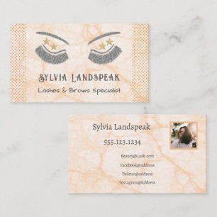 Gold & Silver Glitter Eyelashes & Photo Business Card