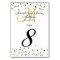 Gold Silver Glitz Glam Wedding Table Number Card
