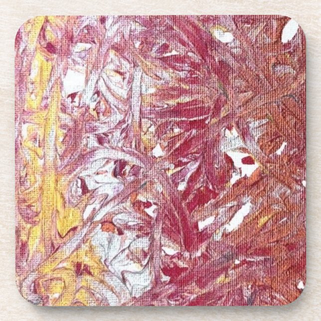Gold, Silver, Red, Rose Gold, Marble Artwork Coaster (Front)