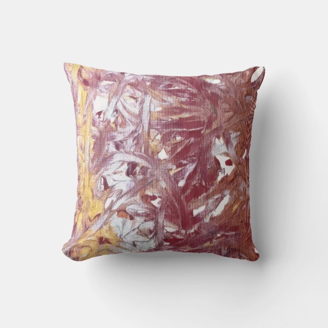 Gold, Silver, Red, Rose Gold, Marble Artwork Cushion (Front)