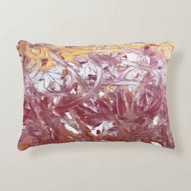 Gold, Silver, Red, Rose Gold, Marble Artwork Decorative Cushion (Front)