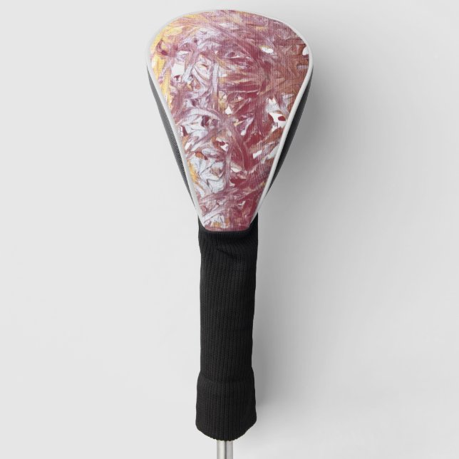 Gold, Silver, Red, Rose Gold, Marble Artwork Golf Head Cover (Front)