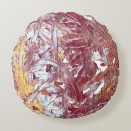 Gold, Silver, Red, Rose Gold, Marble Artwork Round Cushion