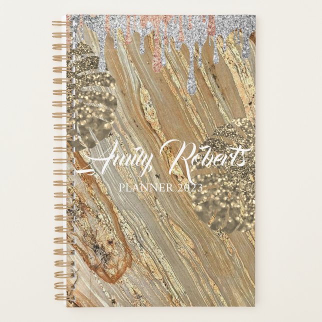 Gold Silver Sparkling Planner (Front)