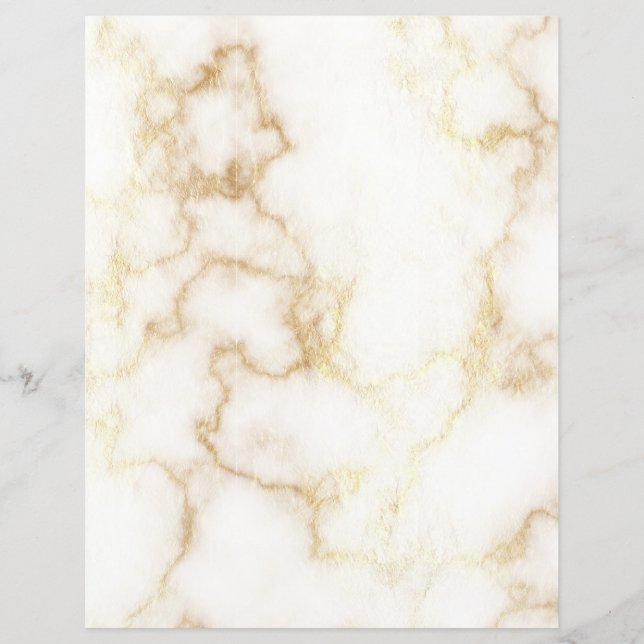 Gold Silver Vein Marble 2 Sided Scrapbook Paper (Front)