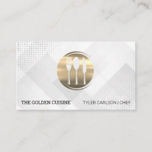 Gold Silverware Restaurant   Culinary Catering Business Card
