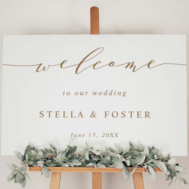 Gold Simple and Modern Wedding Welcome Sign (Creator Uploaded)