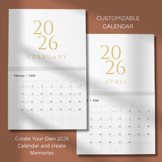 Gold Simple Elegant 2026 Calendar (Creator Uploaded)