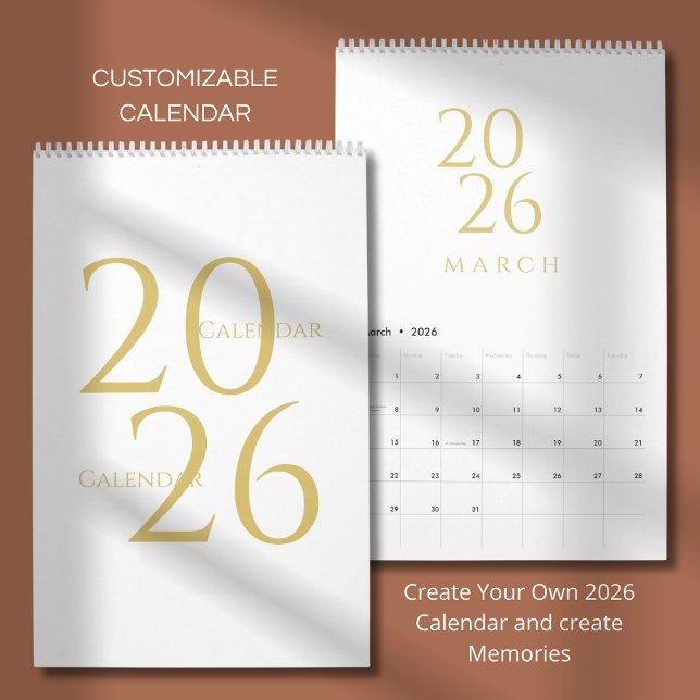 Gold Simple Elegant 2026 Calendar (Creator Uploaded)