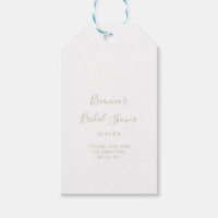 Gold Simple Minimalist Bridal Shower Gift Tags