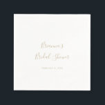Gold Simple Minimalist Bridal Shower Napkins<br><div class="desc">These gold simple minimalist bridal shower napkins are perfect for a modern wedding shower. The simple and elegant design features classic and fancy script typography in gold.</div>
