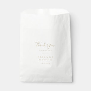 Gold Simple Minimalist Thank You Wedding Favour Ba Bags