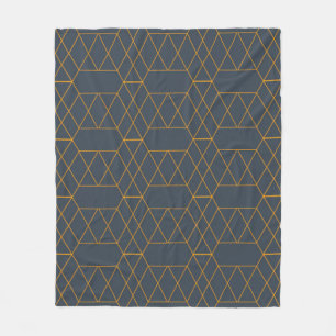 Gold, simple, modern, cool, trendy lines geometric fleece blanket