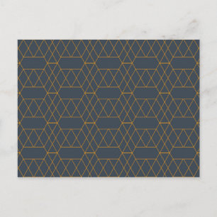 Gold, simple, modern, cool, trendy lines geometric postcard