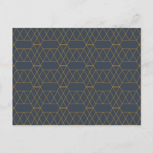 Gold, simple, modern, cool, trendy lines geometric postcard (Front)