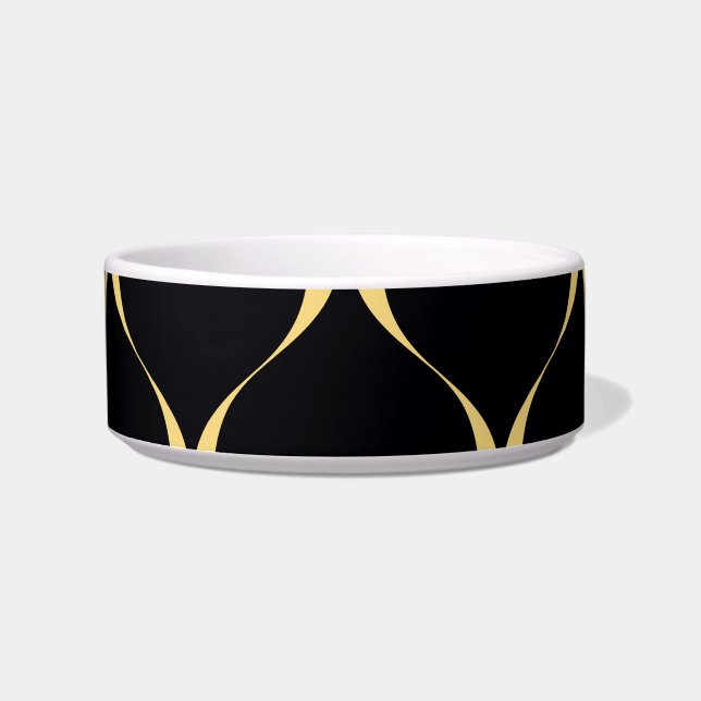 Gold, simple, modern, luxurious wavy graphic bowl (Front)