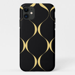 Gold, simple, modern, luxurious wavy graphic Case-Mate iPhone case
